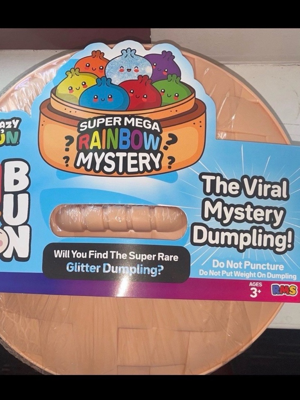 Super Mega Rainbow Mystery Dumpling - Viral Mystery Dumpling Toy (Peach)